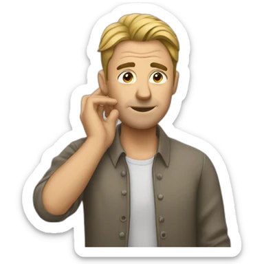 Man Plugging ears not listening sticker