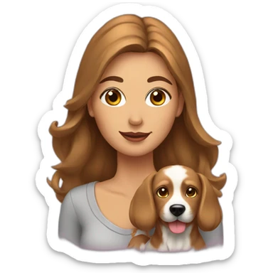 Femme avec chienne sticker