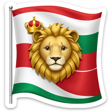 Small Lion and sun logo at the middle of flag in the red white and green flag(up to down ) sticker