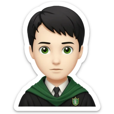 tom riddle, hogwarts uniform,  green scarf sticker