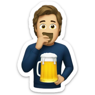 Michigan football fan drinking beer sticker
