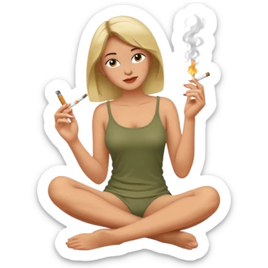 femme pieds nus qui fume sticker