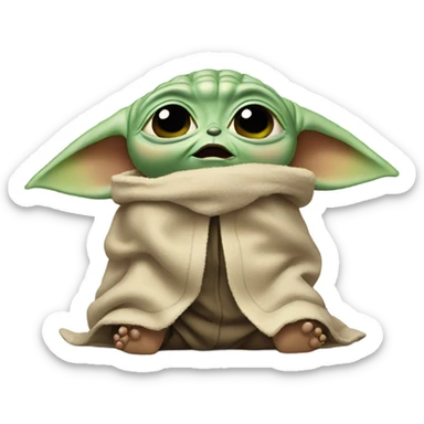 crying baby yoda  sticker