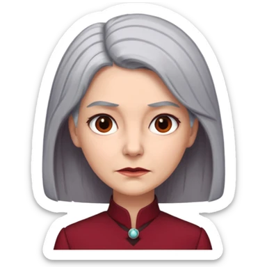 i need an image of a older woman named bonny who is a bind fund manager. where dark red professional dress with grey hair sticker