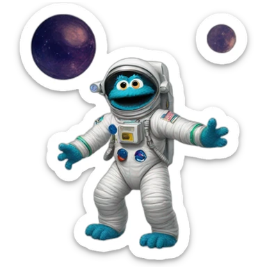 sesame street astronaut kaiju sticker