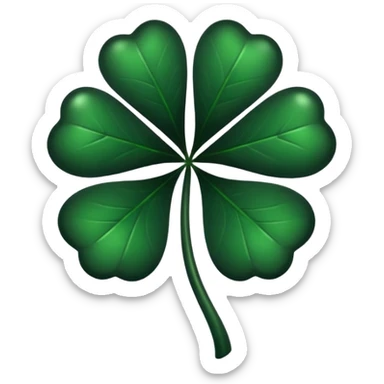 black 5 leaf clover sticker