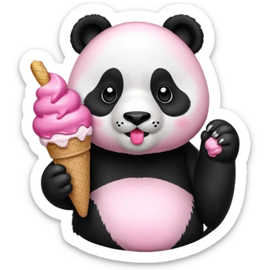 Panda eating ice creamy sticker