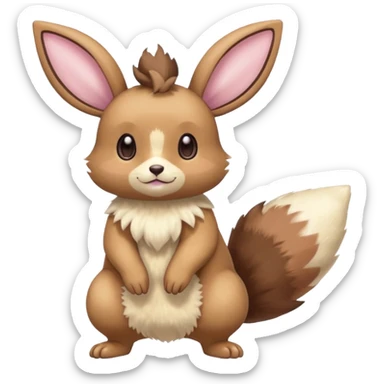 Pastel buneary-lopunny-furret-eevee-fusion (full body) sticker