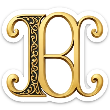 Oldenglis faunt letter E and letter J sticker