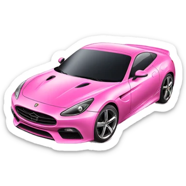 glamorous pink sports car sticker