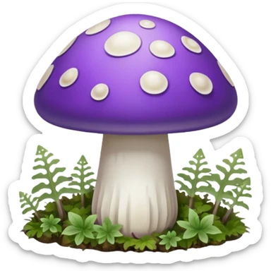 cogumelo fantasma fantasma roxo e branco sticker