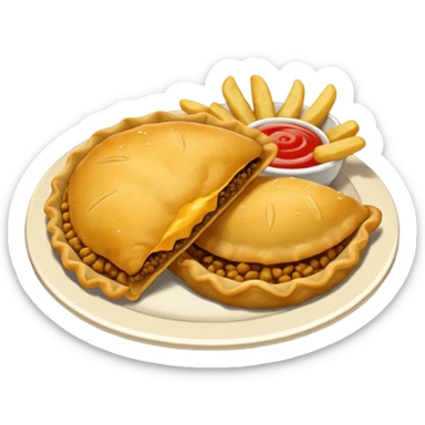 plato con milanesa y papas fritas sticker