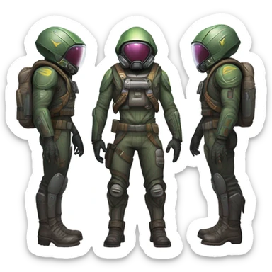 Martian bounty hunter, front and back sticker