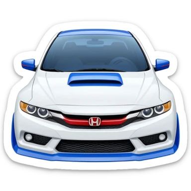 8th gen honda si white with blue spoiler sticker