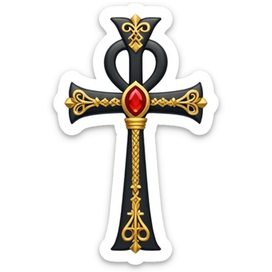 Bloody Black Ankh sticker