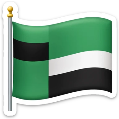 No js do a flag with green on top white in the middle and black on the bottom three sections don’t add any symbols or anything just those three colors spilt like top middle and bottom no just three sections 🇦🇪 exactly like this but remove the red part on the side sticker