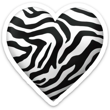 Zebra heart sticker