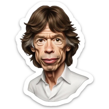 Hiper realistic mick Jagger rolling Stones real madrid sticker