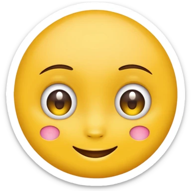 Yellow emoji face with cute eyes and bindi sticker