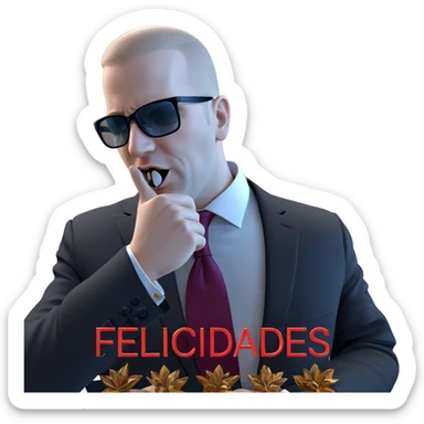 bald guy in formal attire sticker