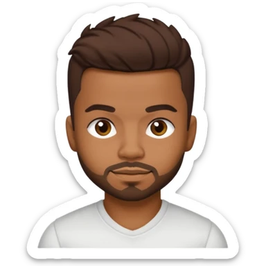 Raz B with dark brown hair sticker