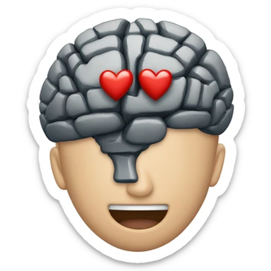 cerebro con un corazón y una benda sticker