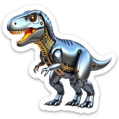 I want an icon combining a t-rex with AI sticker
