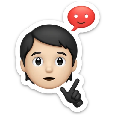 A simple white and black stick mand with a chat bubble coming from his mouth (encircled) sticker