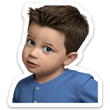 boy in blue shirt portrait sticker