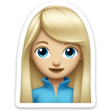 Blonde girl with bangs and blue eyes  sticker
