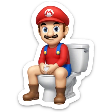 Mario on the toilette sticker