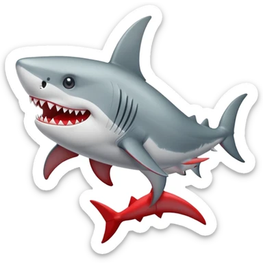 tiburón con dos piernas  y  dos zapatillas rojas
 sticker