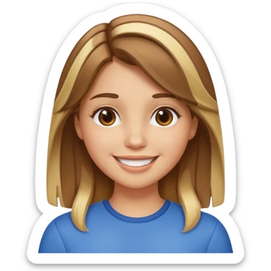 Brown haired girl with blonde chunky highlights sticker