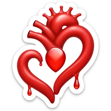 Heart face melting sticker