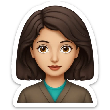 30 yr iranian woman dark brown hair wavy short hair sticker