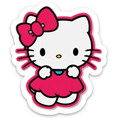 Hello kitty with bow  sticker