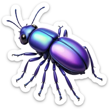 Cute purple beetle bug sticker