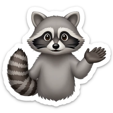 raccoon forearm and hand outstretched, no body sticker