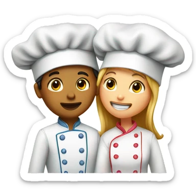 boy & girl chefs kiss sticker