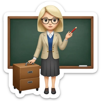 woman teacher in 20 century (full body version) sticker