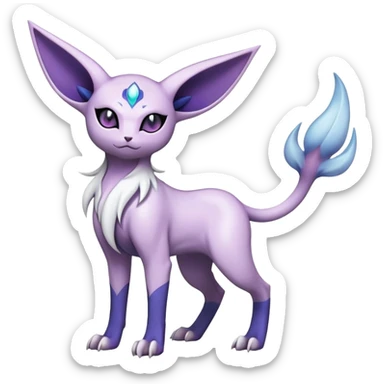 Shiny Exotic Badass Mystical Mysterious Gothic Espeon-Absol-Pokémon-Fakémon-hybrid-creature (full body) sticker