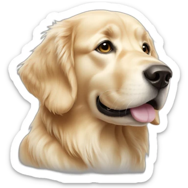 Golden retriever blanc  sticker