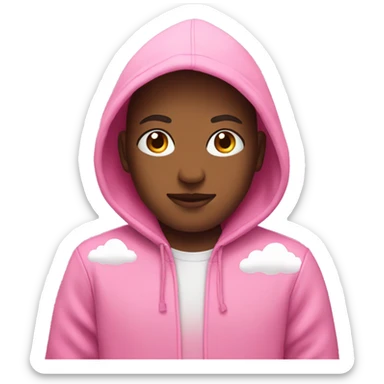 Pink hoodie with clouds  sticker