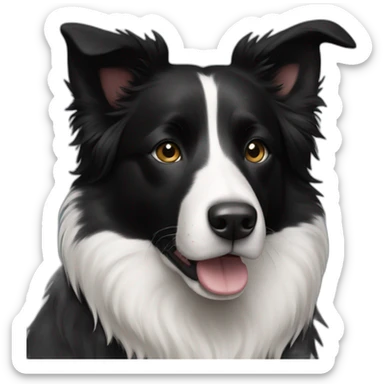 short-hair, all-black, border-collie sticker
