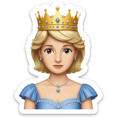 standing, Princess Diana with a crown sticker