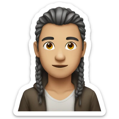 Boy with long hai sticker