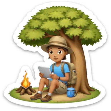 tree camping sticker
