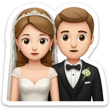 confused newlywed couple sticker