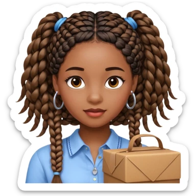 Black girl. Preppy &pretty. Sassy box braids  sticker