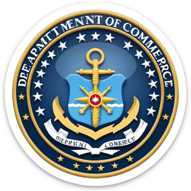 News graphic of department of commerce sticker
